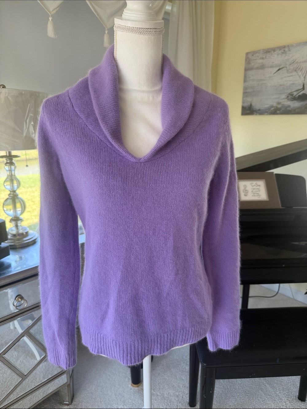 Rafaella angora lambswool blend lavender lilac soft long sleeve sweater womens